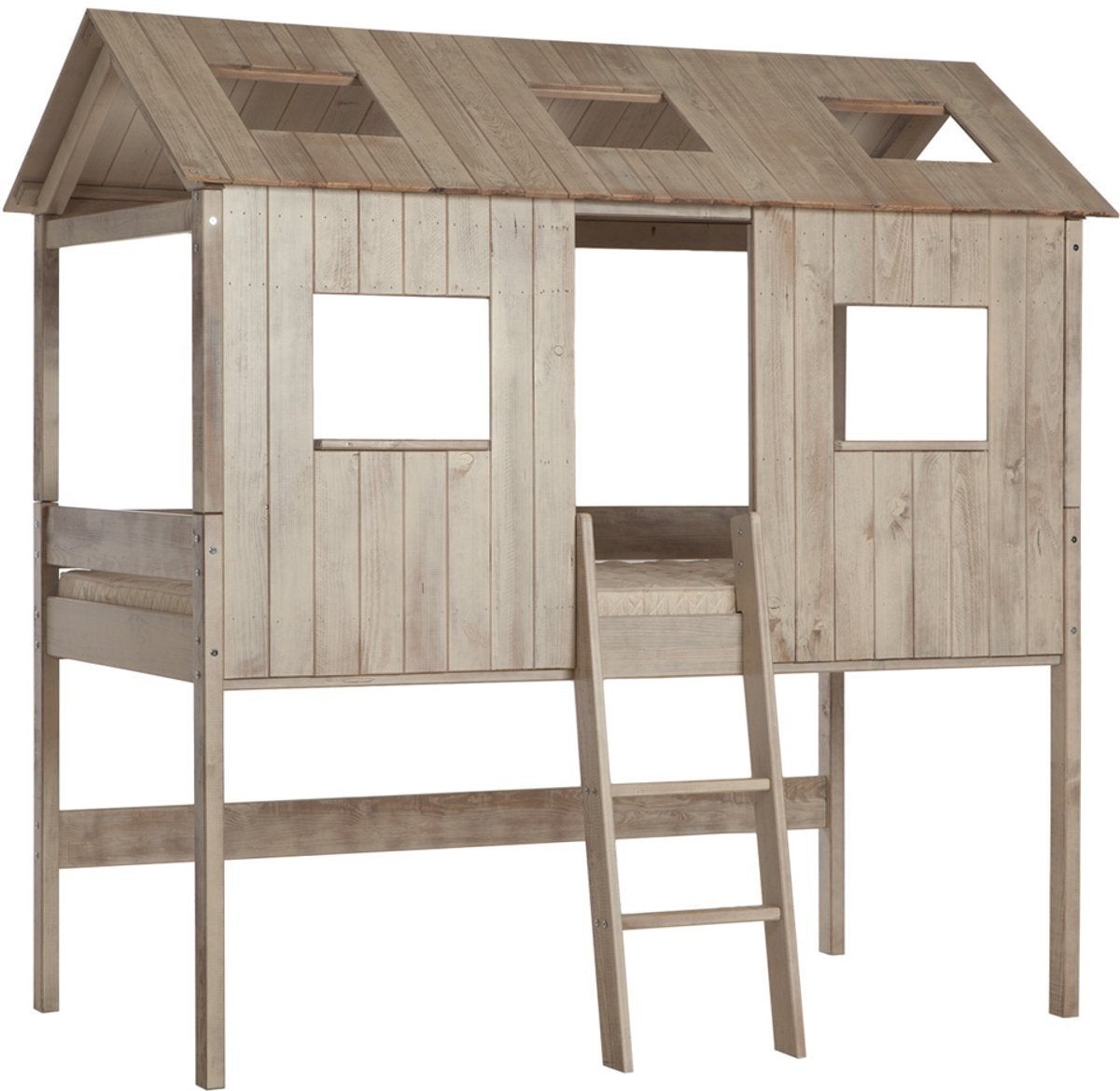 Boomhutbed | 90x200 | Halfhoogslaper | Bed met huisje, Kinderen en Baby's, Kinderkamer | Stapelbedden en Hoogslapers, Ophalen
