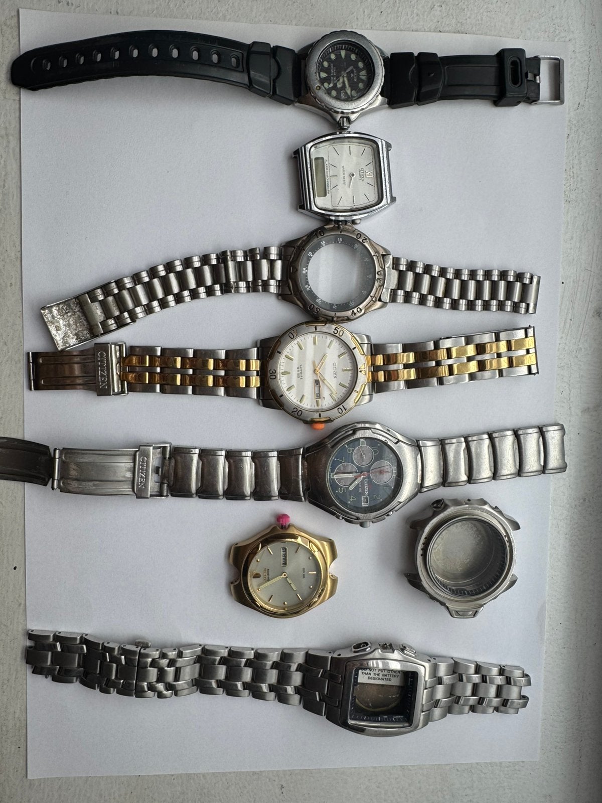 Partij Citizen horloges – Voor onderdelen of reparatie, Sieraden, Tassen en Uiterlijk, Ophalen of Verzenden, Staal, Citizen, 1960 of later