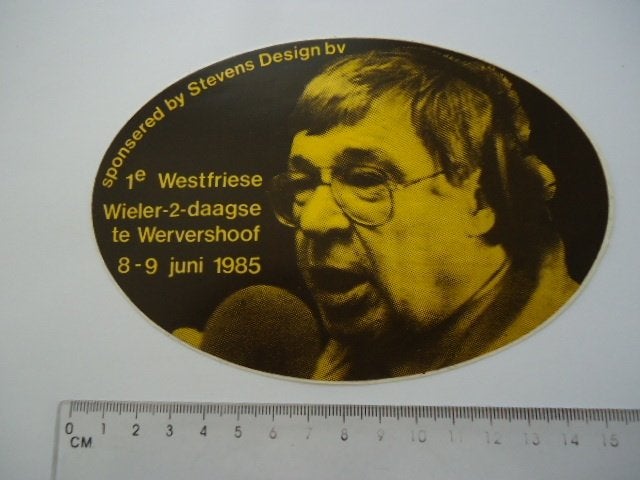 sticker oud THEO KOOMEN Radio tour de france wervershoof 85, Verzenden, Zo goed als nieuw, Bedrijf of Vereniging