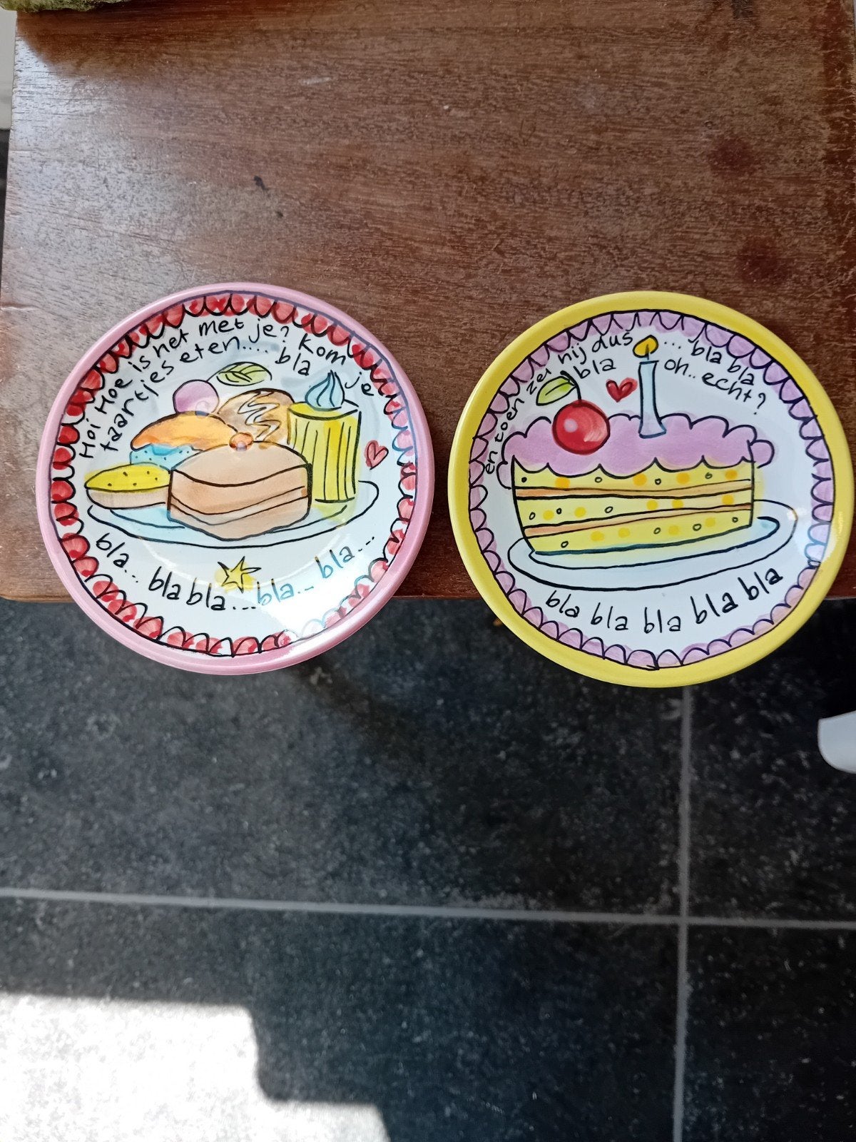 2 Blond Amsterdam bordjes 12 cm doorsnee, Ophalen
