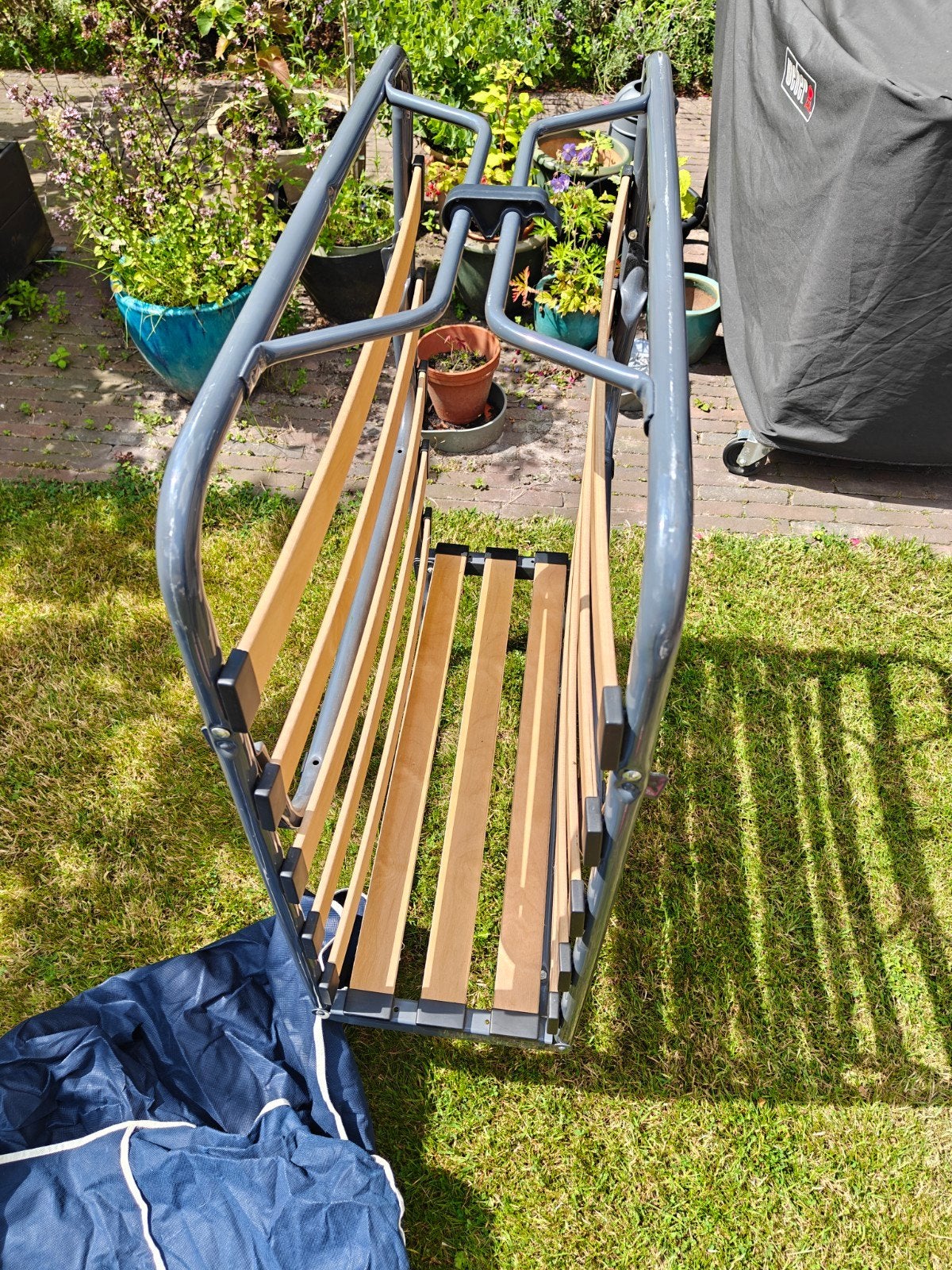 Opklapbaar logeerbed met lattenbodem 80 x 190 cm (zonder mat, Ophalen