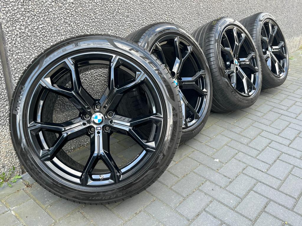 21 INCH BMW 741M BLACK ORIGINEEL X5 G05 X6 G06 ZOMERSET, Auto-onderdelen, Banden en Velgen, Ophalen, 21 inch, Zomerbanden, Banden en Velgen