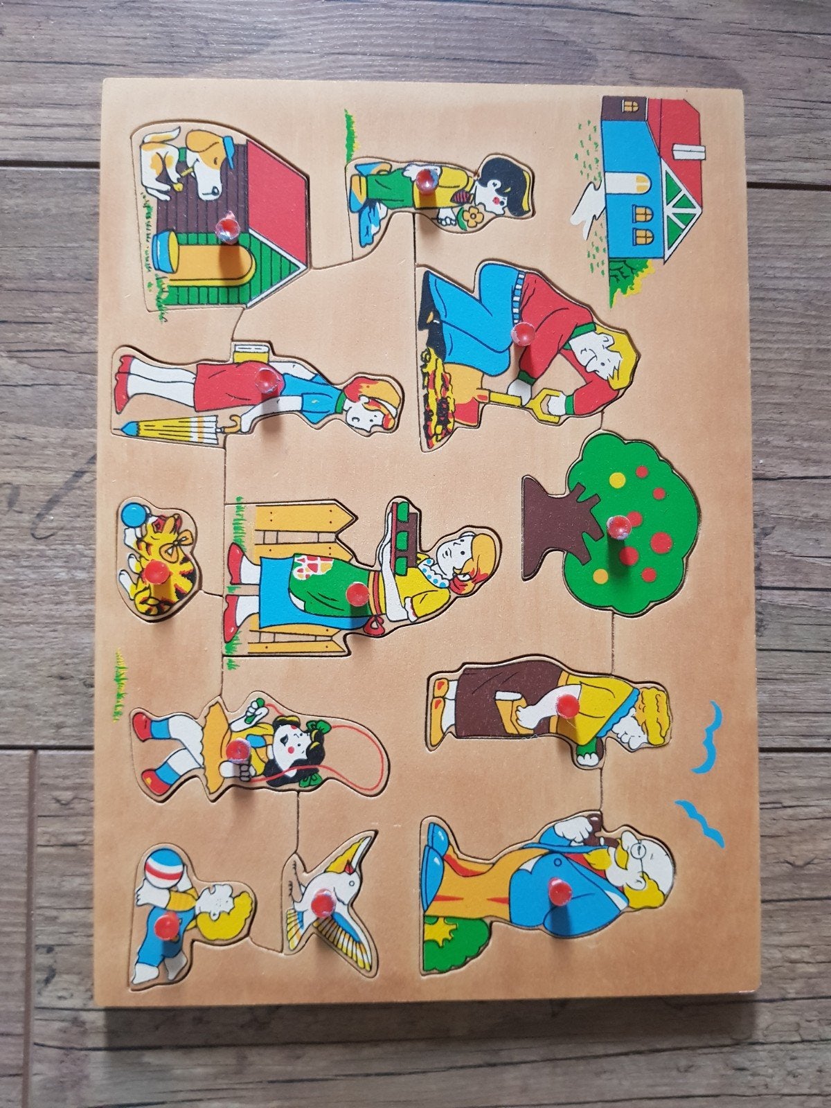 Houten puzzel / oude houten knopjes puzzel, Ophalen of Verzenden, 10 tot 50 stukjes, Zo goed als nieuw