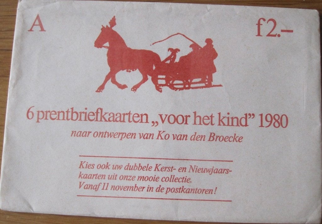 vijf enveloppen voor kaarten van het kind - 1971 t/m 1980, Ophalen of Verzenden, Envelop