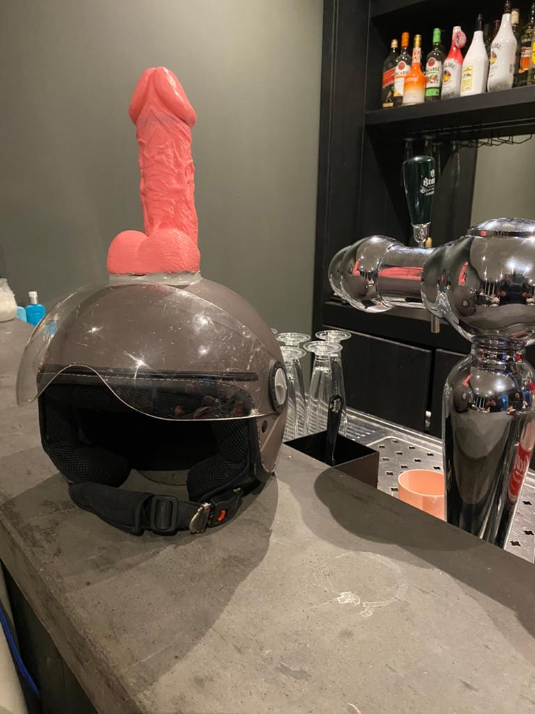 Unieke Helm – Voor Mensen Zonder Schaamte, Motoren, Ophalen of Verzenden, Tweedehands, Overige merken