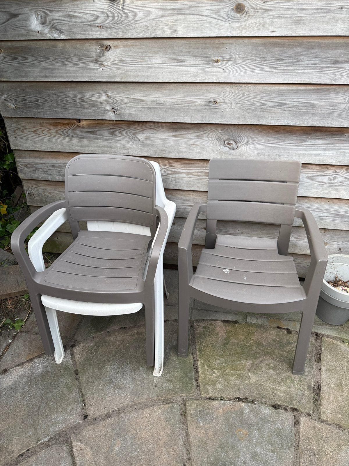 3 tuinstoelen kunststof gratis, Ophalen of Verzenden, Gebruikt, Kunststof