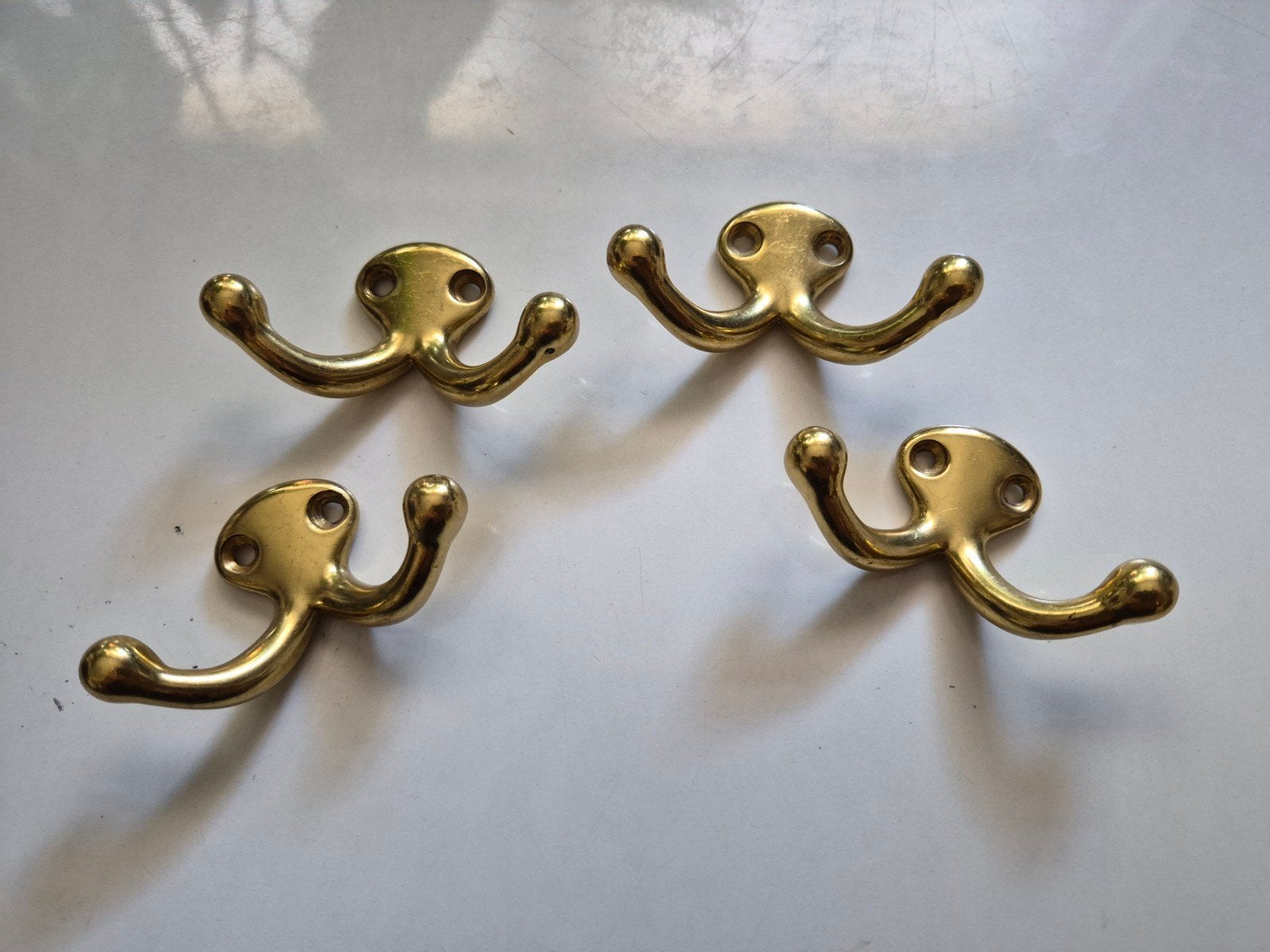 Handige, koperen wandhaken 4x, Wandhaken, Ophalen of Verzenden, Zo goed als nieuw, Minder dan 100 cm