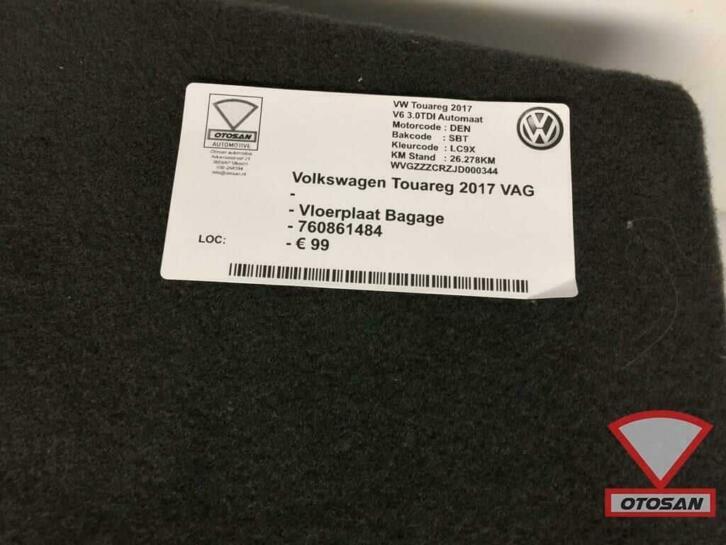vw touareg 2017 vloerplaat laadvloer bagage 760861484, Gebruikt, Volkswagen, Volkswagen AG, Berliner Ring 2
38440  Wolfsburg, DE