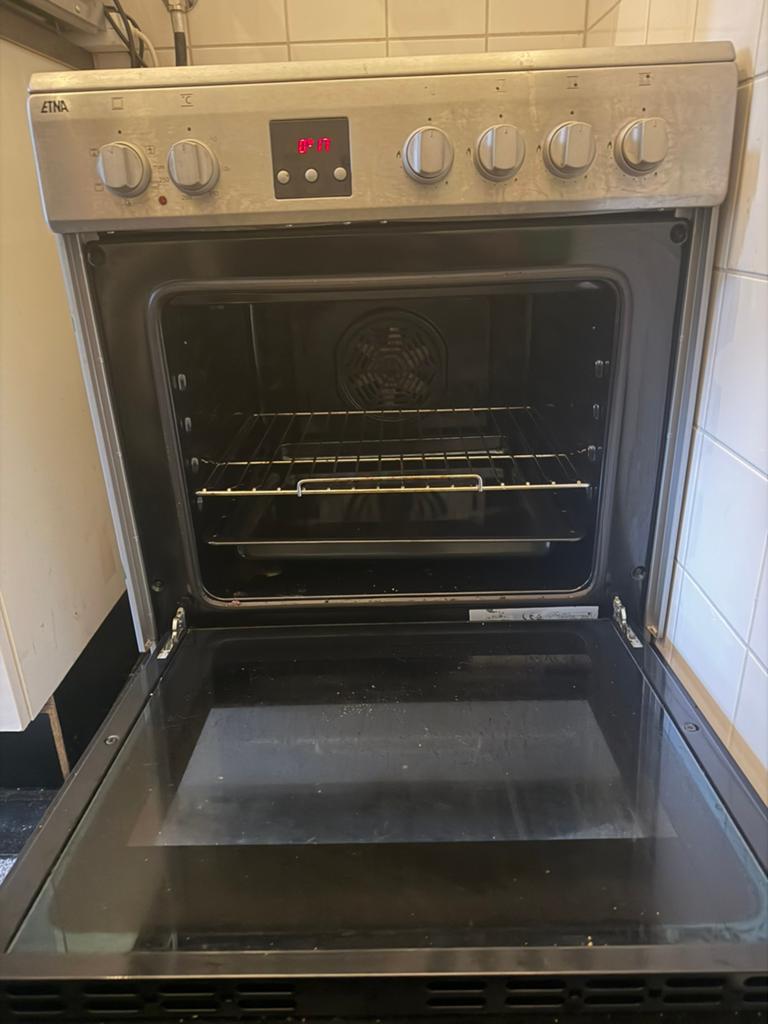 ETNA Gasfornuis met elektrische oven – RVS – 4 pits, Witgoed en Apparatuur, Fornuizen, Ophalen, Gebruikt, 4 kookzones, Gas