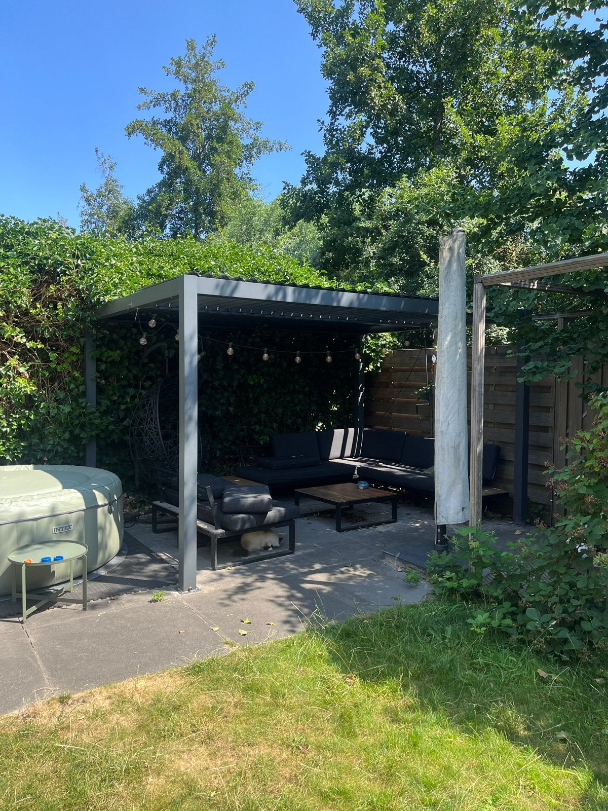 Central Park Zonnentent blokklimatologisch - zelfdragend, Ophalen, Zo goed als nieuw, 4 tot 6 meter, Paviljoen