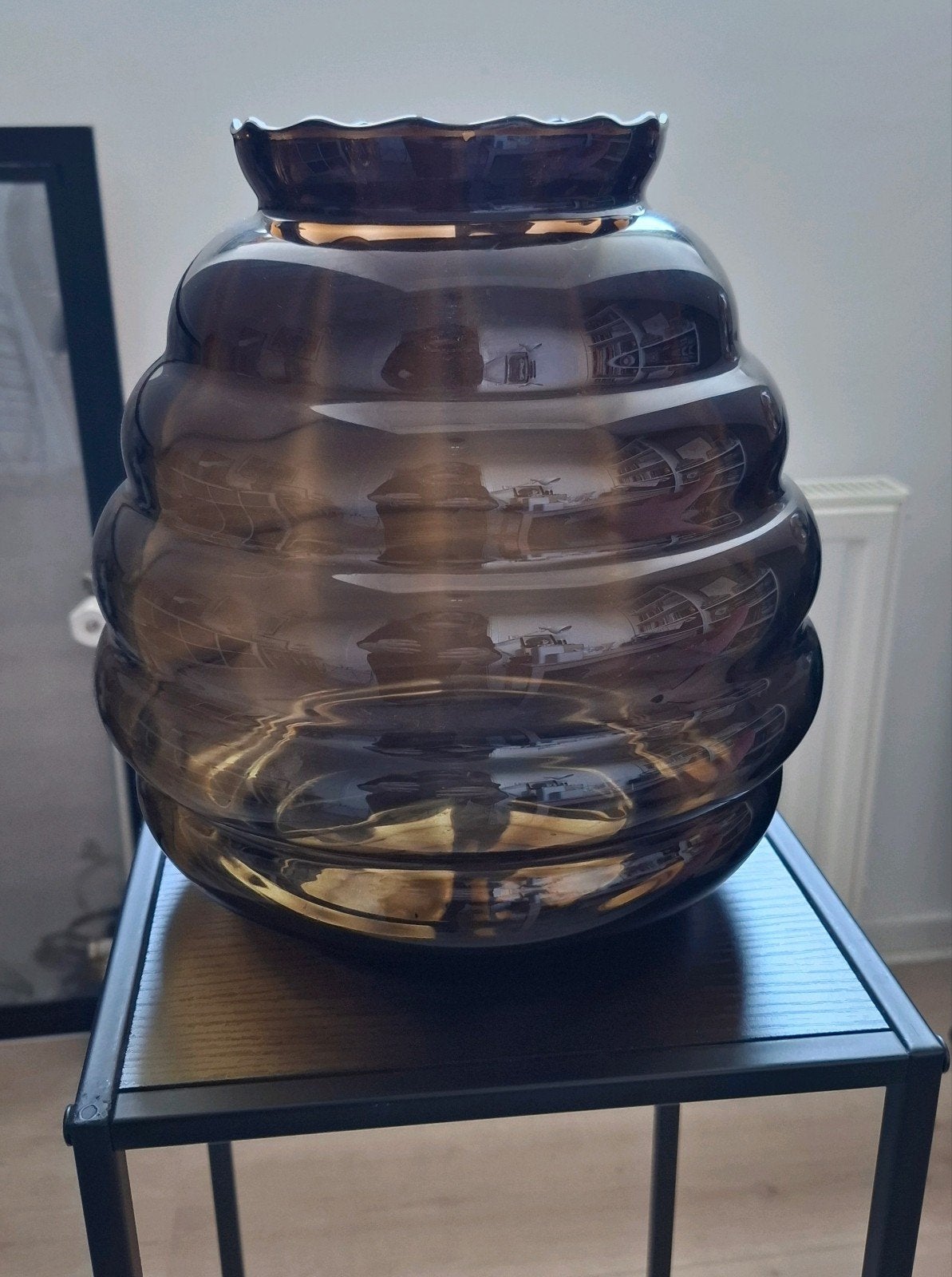 Grote glazen Verrerie Doyen vaas bruin - Art Deco jaren 30, Antiek en Kunst, Ophalen
