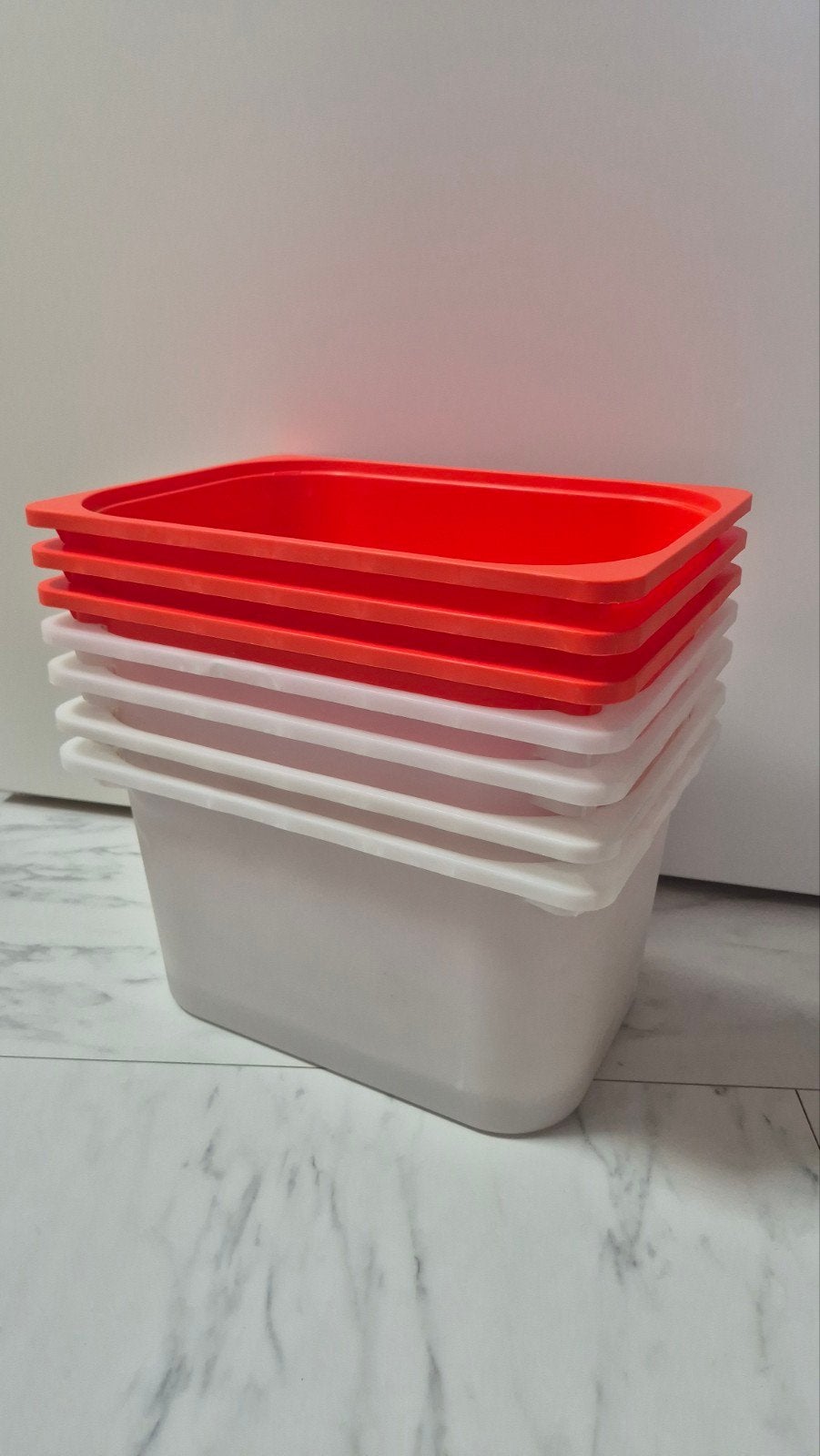 Trofast manden bakken plastic metaal, Ophalen of Verzenden, Gebruikt, Wit, Kunststof