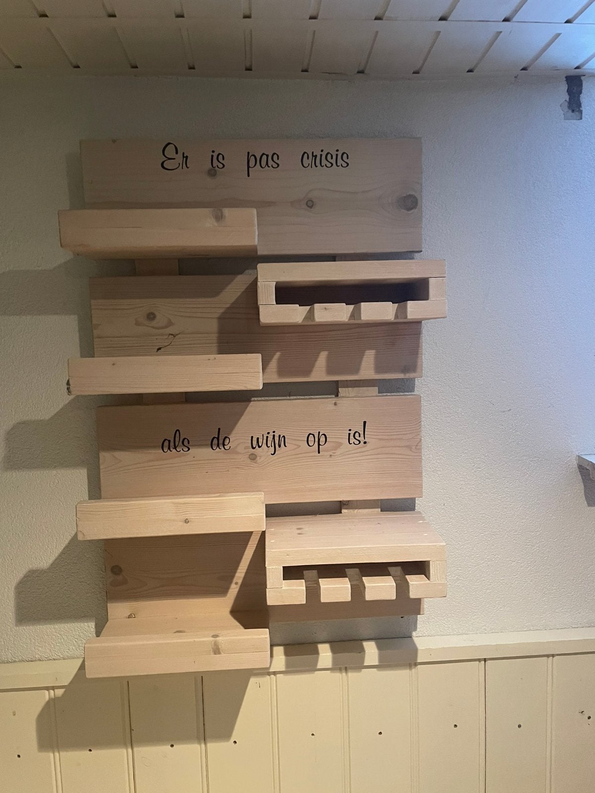 Wijn rek, Doe-het-zelf en Verbouw, Hout en Planken, Ophalen, Gebruikt, Minder dan 25 mm, Plank