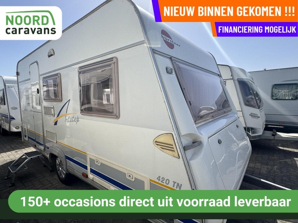 Buerstner 420 TN, DWARSBED, TREINZIT, VOORTENT, FIETSENDRAGE, Caravans en Kamperen, Caravans, Serviceluik, Bedrijf, Treinzit, Bürstner