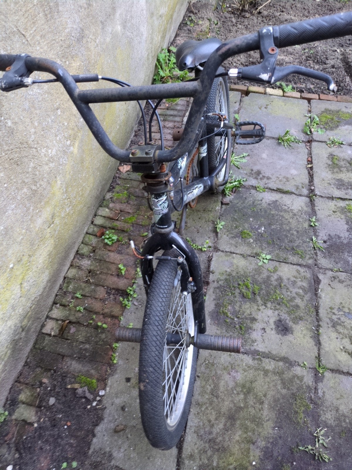 Gebruikte BMX fiets - Zwart, met voetsteunen, Ophalen, Gebruikt, Staal, 20 tot 24 inch