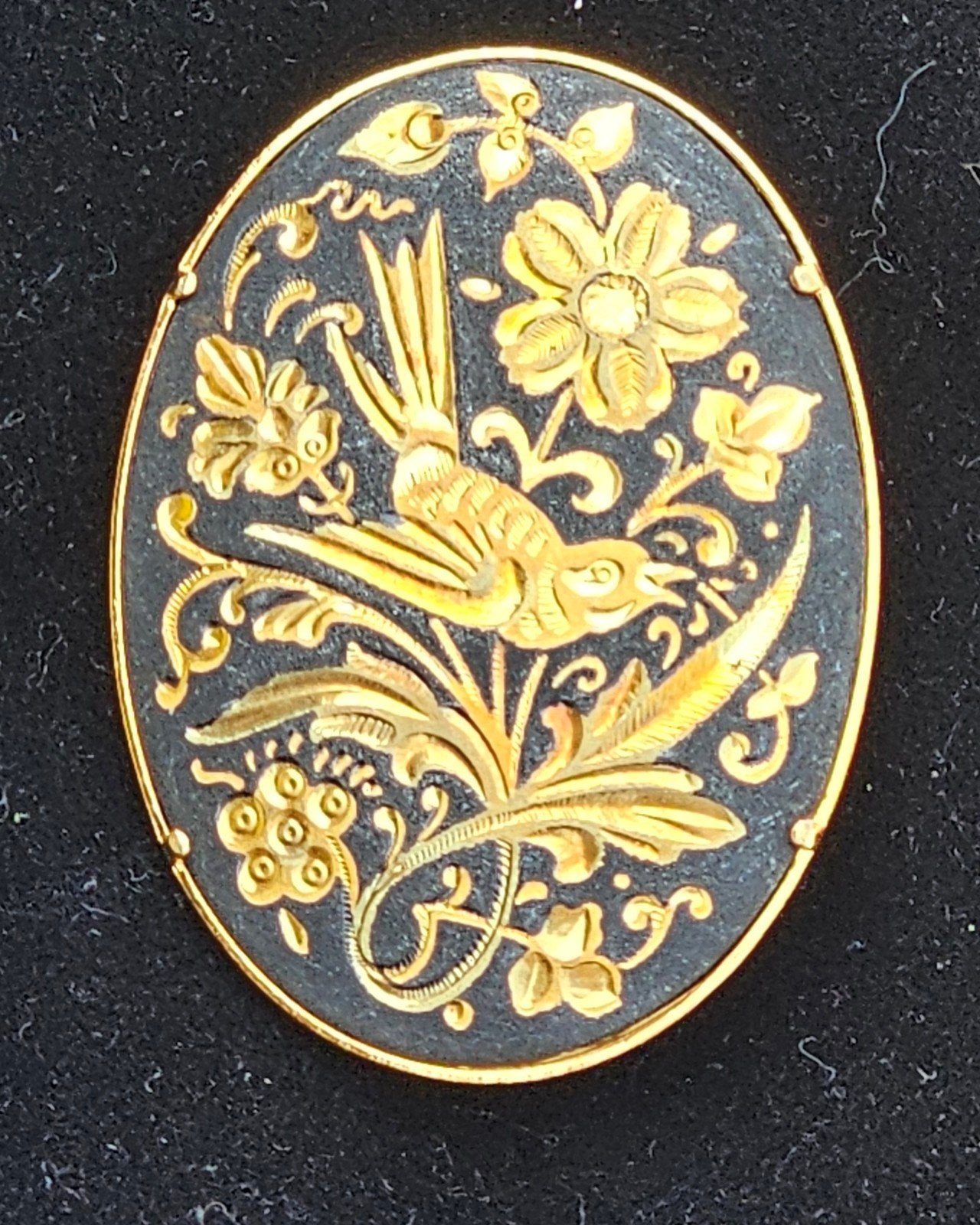 Toledo damascene Spaanse Broch, Ophalen of Verzenden, Zo goed als nieuw, Zwart, Overige materialen