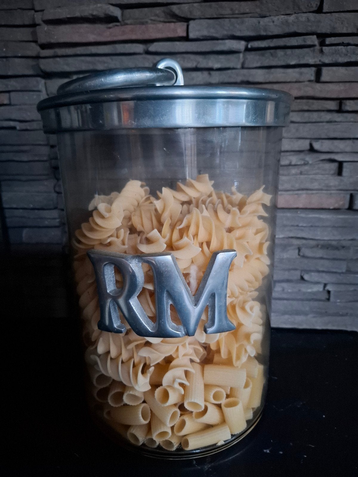 Riviera Maison Voorraadpot met RM-logo, Ophalen, Glas, Zo goed als nieuw, Voorraadpot