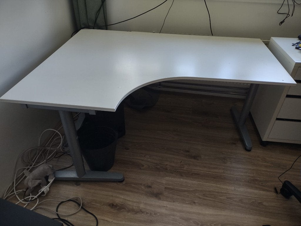 Wit hoekbureau Ikea Galant, Huis en Inrichting, Bureaus, Ophalen, 160 cm, Gebruikt, 120 cm