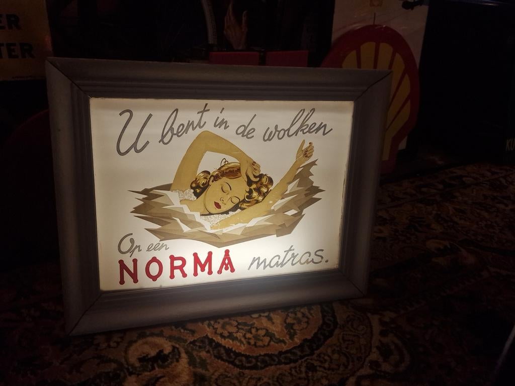 Lichtbak Norma oude reclame, Verzamelen, Merken en Reclamevoorwerpen, Ophalen of Verzenden, Gebruikt, Lichtbak of (neon) lamp
