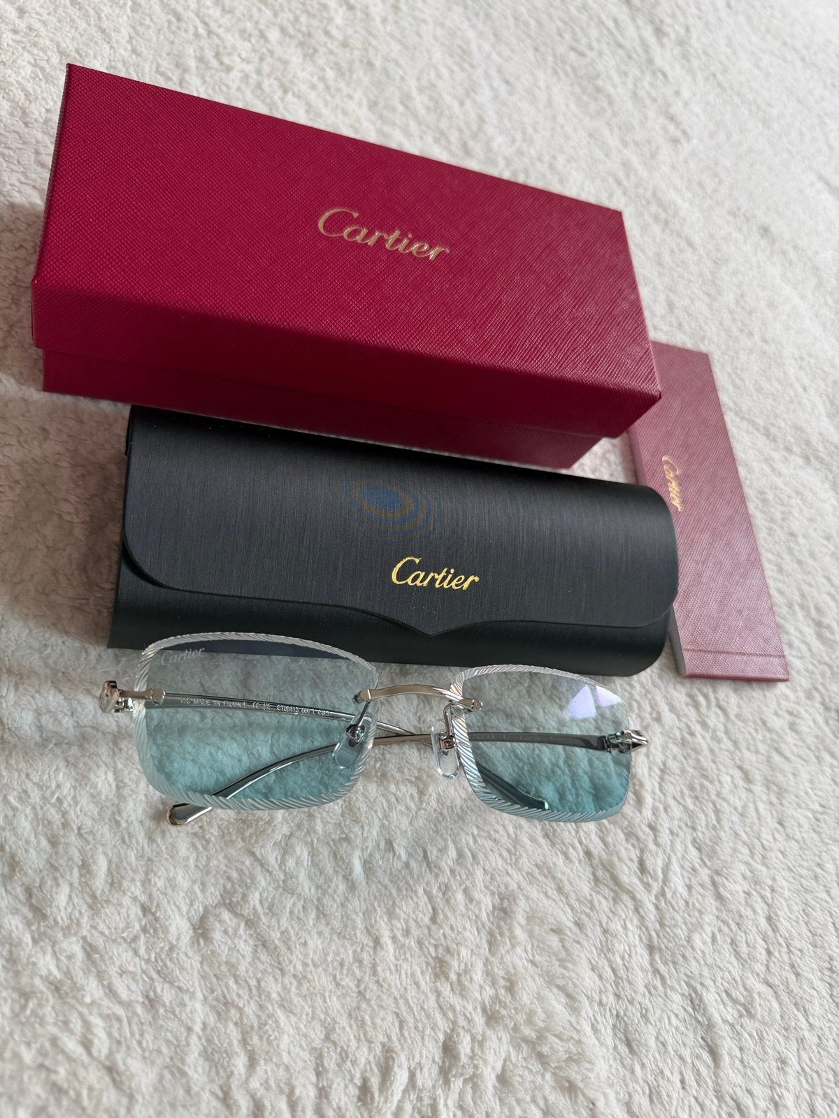 Cartier Bril met Lichtblauwe Glazen, Overige merken, Gebruikt, Blauw, Ophalen of Verzenden