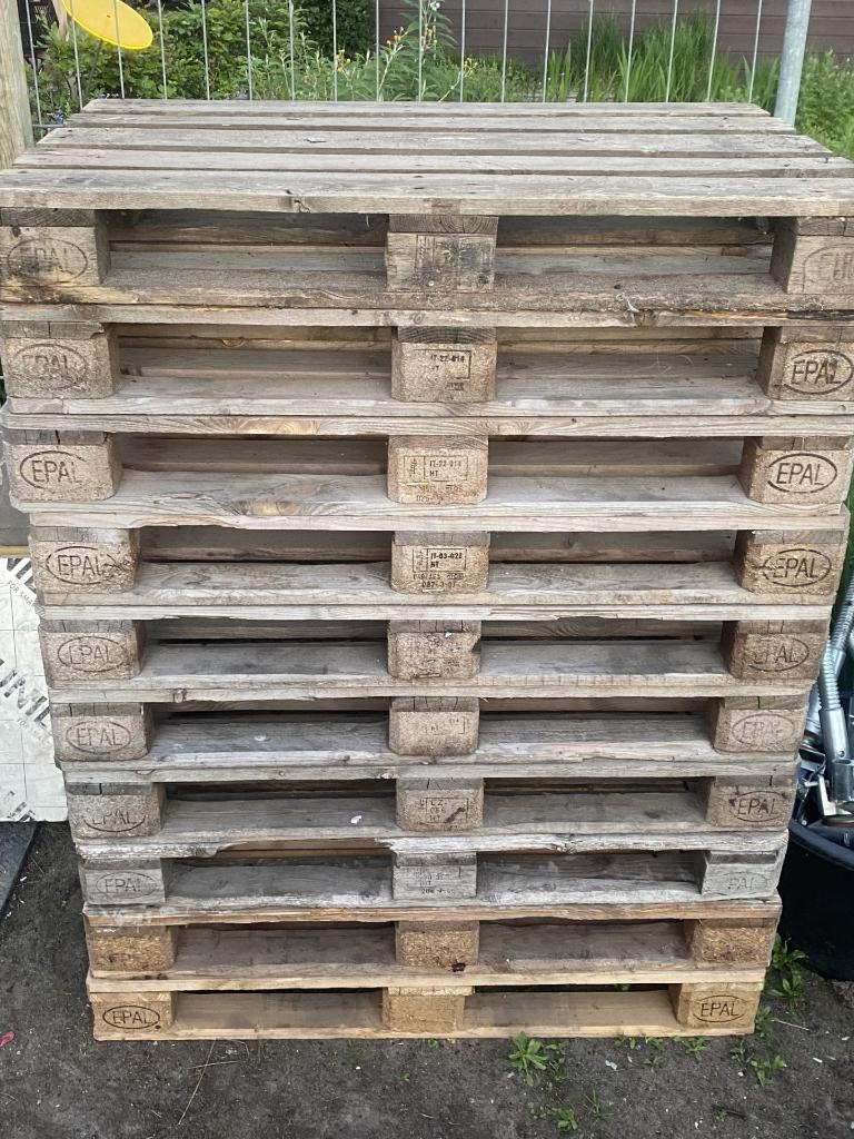 Nette Europallets te koop, Doe-het-zelf en Verbouw, Hout en Planken, Ophalen, Gebruikt, 25 tot 50 mm, Pallet