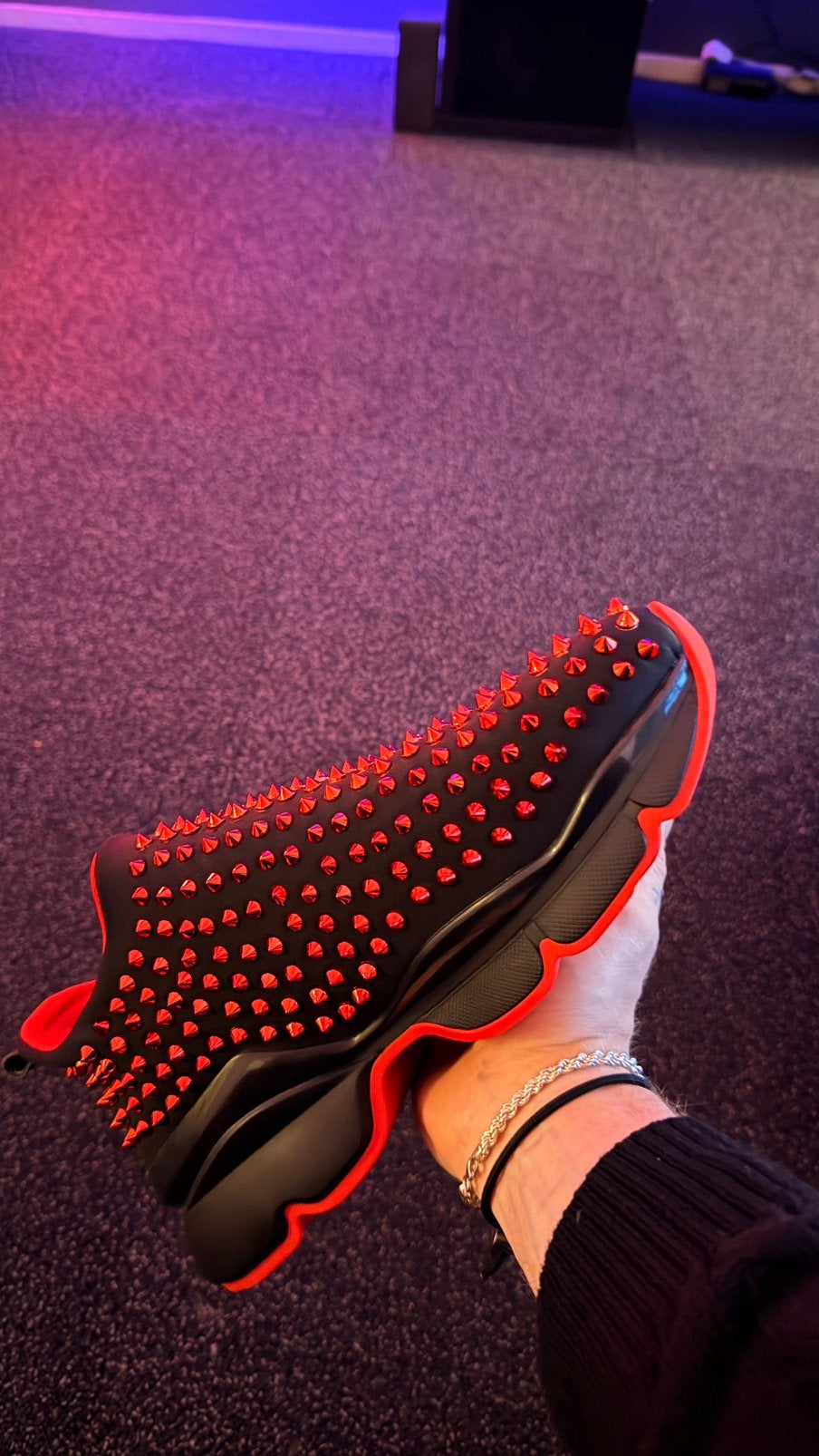 christian louboutin spike socks️ (maat 45), Verzenden, Zo goed als nieuw, Zwart