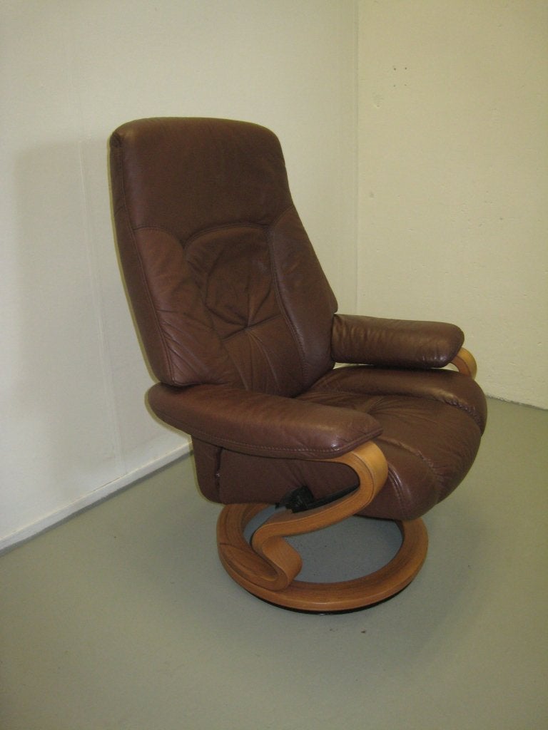 Ekornes Stressless relaxfauteuil bruin leer, Niet ingevuld, Gebruikt, Niet ingevuld, Niet ingevuld