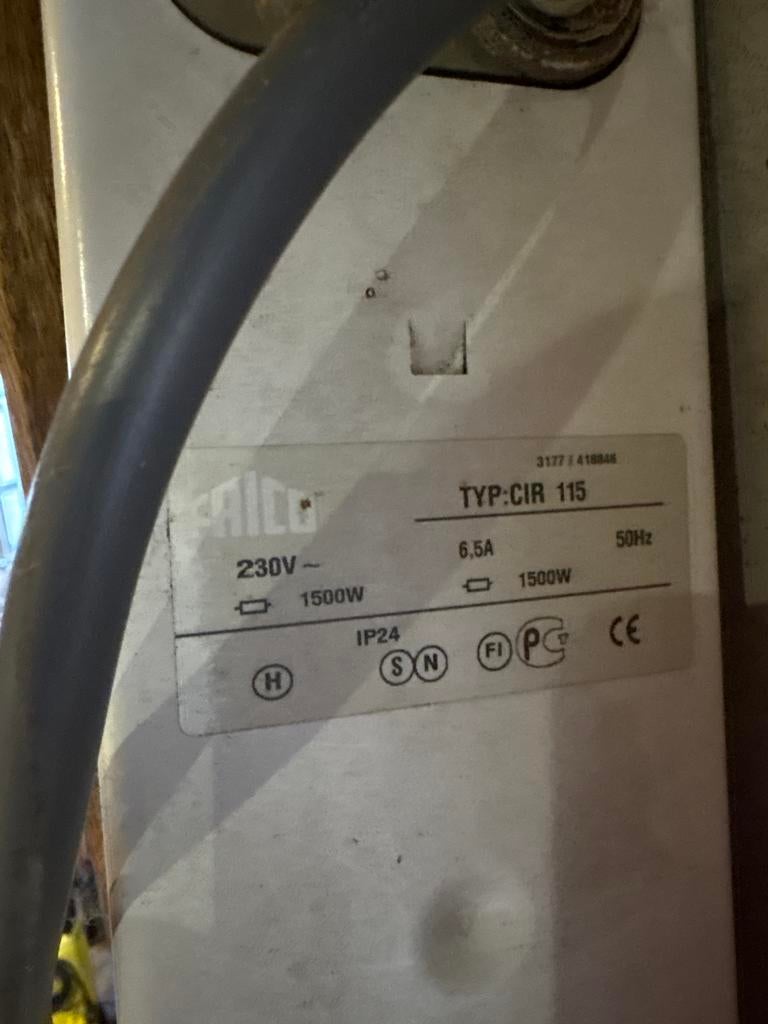 FALCO CIR 115 Infrarood Terrasverwarmer 1500W, Tuin en Terras, Ophalen, Gebruikt