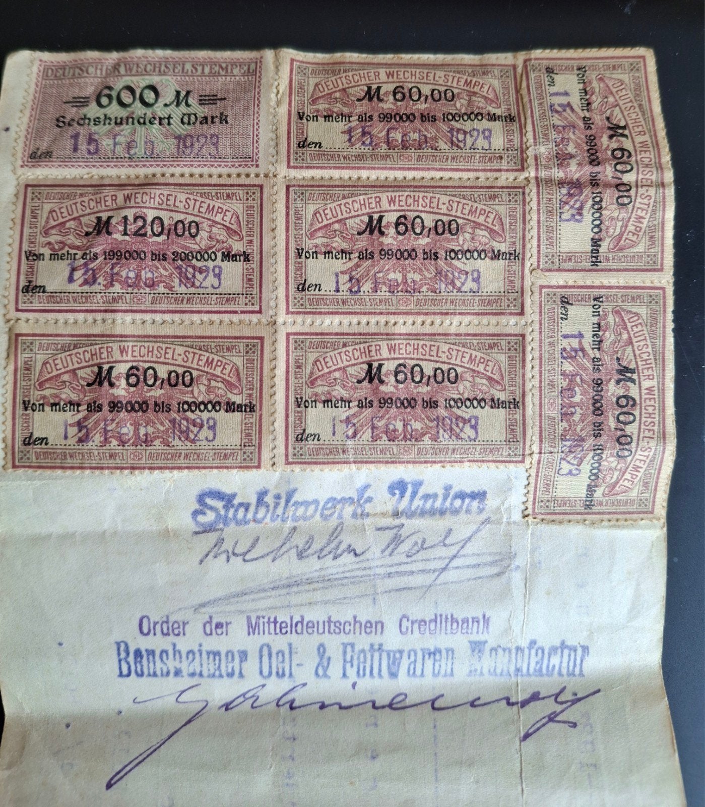 Wissel cheque met zegels Duitsland, Verzenden, Duitsland