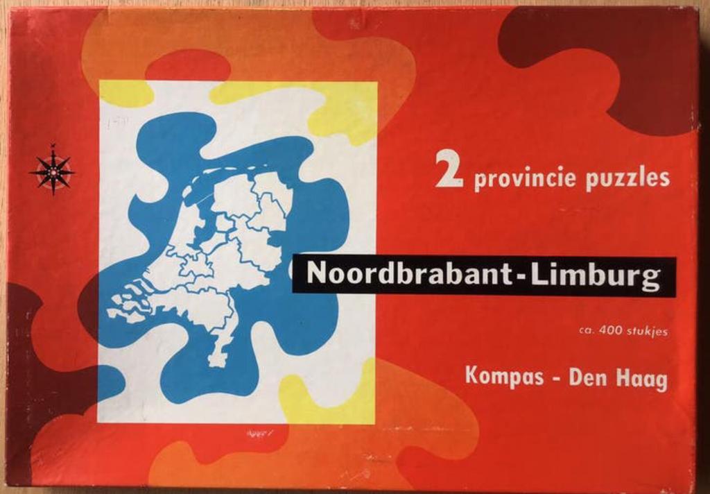 Vintage provinciepuzzels Noord-Brabant & Limburg, Ophalen of Verzenden, Minder dan 500 stukjes, Zo goed als nieuw, Legpuzzel