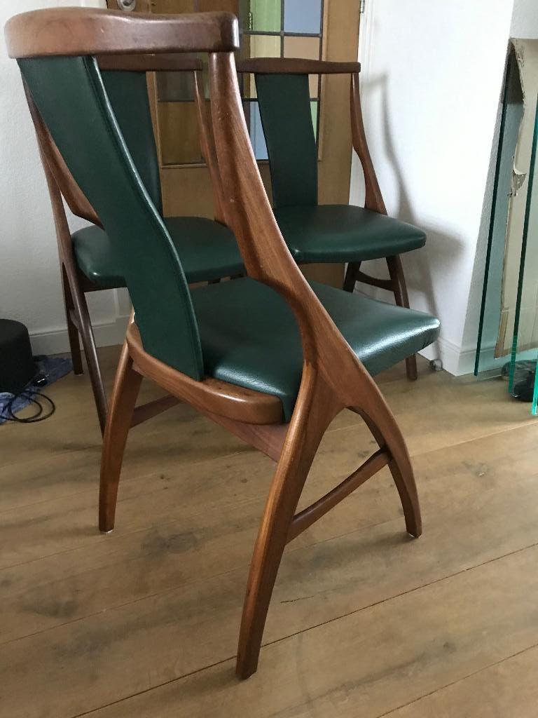 Set 3 Vintage Webe AWA stoel stoelen Teeffelen zeldzaam, Ophalen, Bruin, Nvt, Nvt