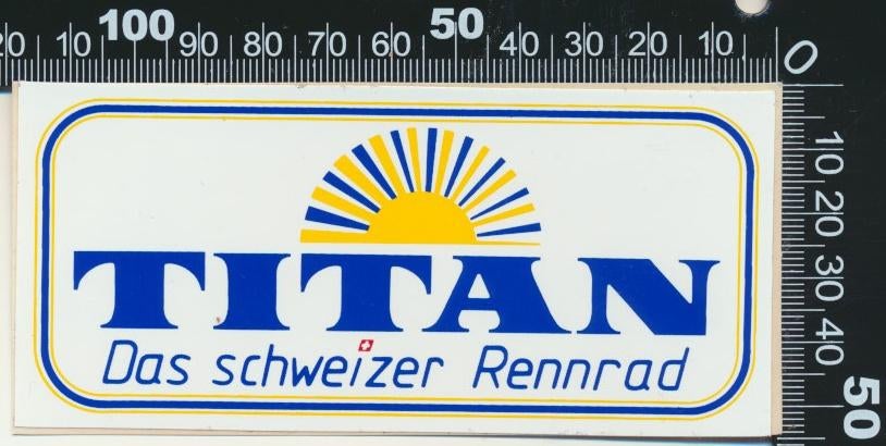 Sticker: Titan - Das Schweizer Rennrad, Verzamelen, Stickers, Zo goed als nieuw, Sport, Ophalen of Verzenden