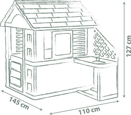 Smoby S.Life Nature speelhuisje met buitenkeuken nu €129.95, Ophalen of Verzenden, Nieuw