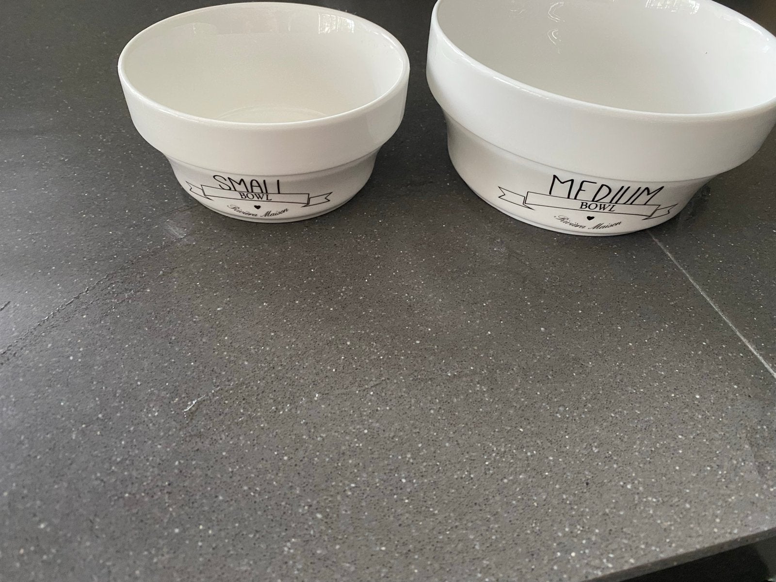 Riviera Maison schaaltjes - Small en Medium Bowl, Gebruikt, Porselein of Keramiek, Schaal, Rond