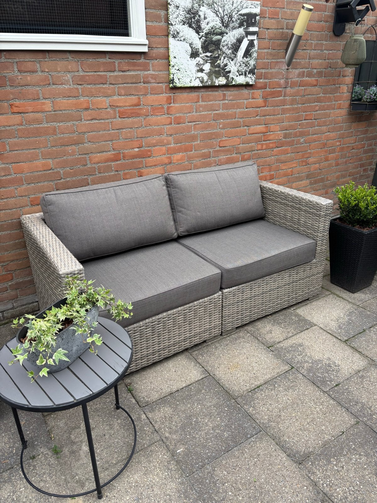 Loungeset Bank - 2-zits, Tuin en Terras, Tuinsets en Loungesets, Zo goed als nieuw, Loungeset, Wicker, 2 zitplaatsen, Bank, Ophalen