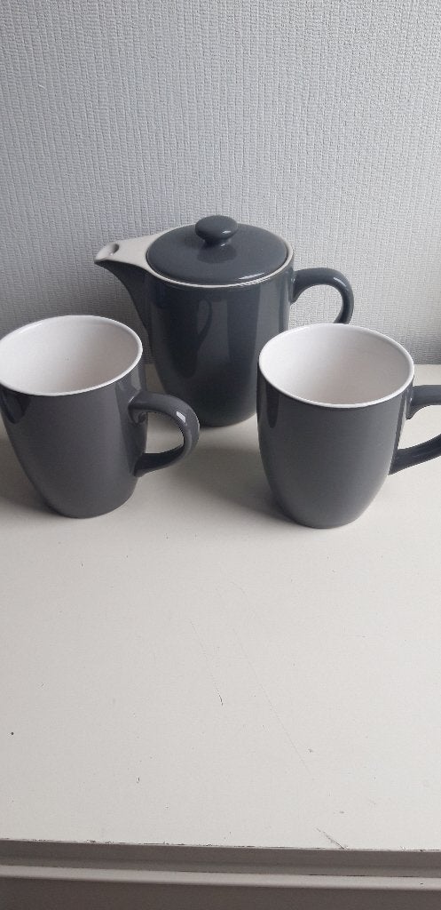 Nieuw koffiepotje en 2 bekers van de Hema, Ophalen of Verzenden, Nieuw, Overige stijlen, Kop(pen) en/of Schotel(s)