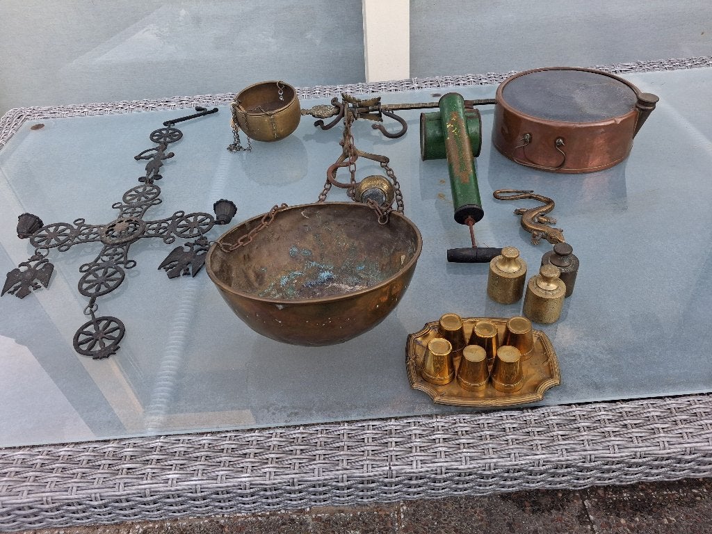 antiek curiosa koperen voorwerpen zie de foto,s, Ophalen of Verzenden, Koper