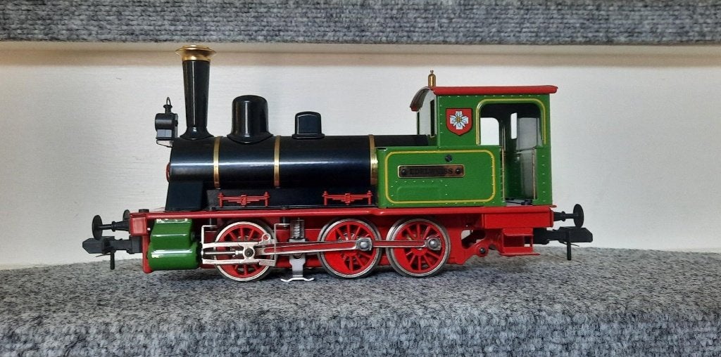 Märklin Maxi tenderlocomotief Edelweiss spoor 1, Ophalen, Wisselstroom, Wagon, Zo goed als nieuw