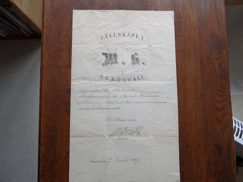 aanstellingsdocument sundsvall  muziek dirigent  hammer 1887, Verzenden, Brief