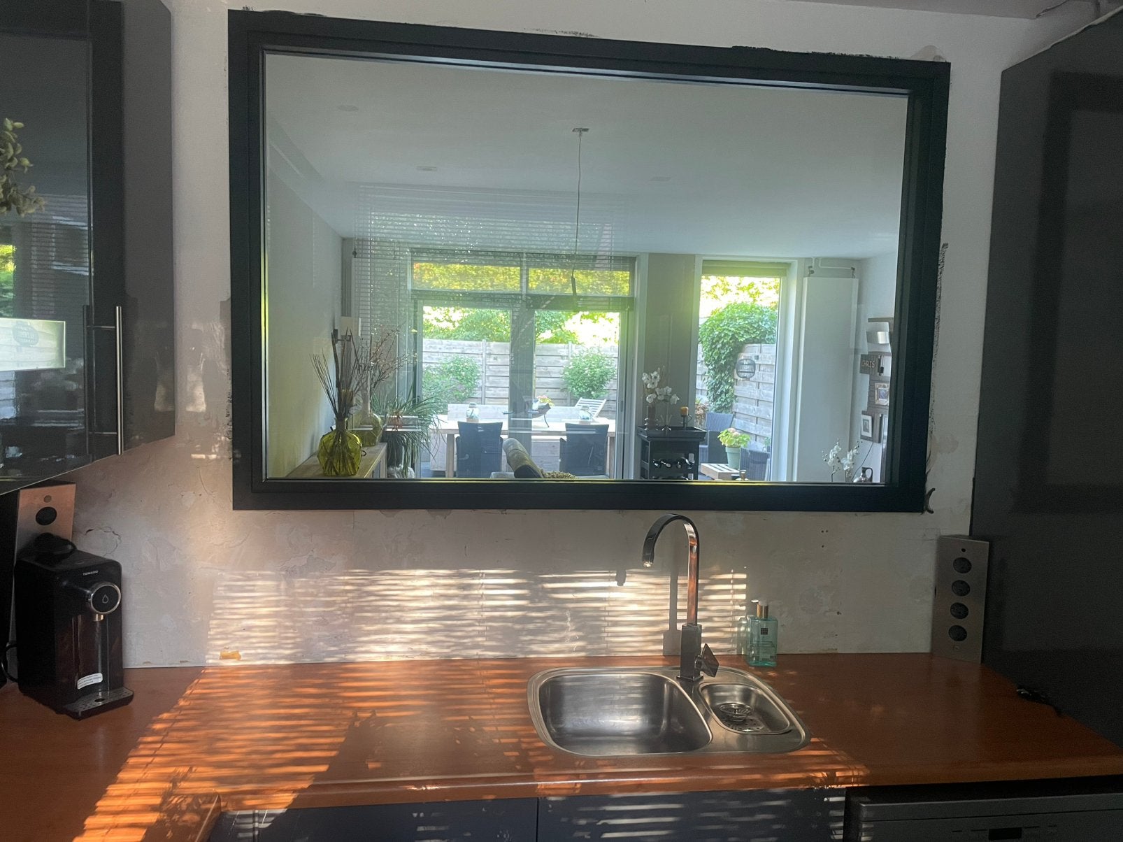 Hoogglans antraciete  U-keuken, Huis en Inrichting, Keuken | Complete keukens, Ophalen, Gebruikt, Hoogglans of Gelakt, Kunststof