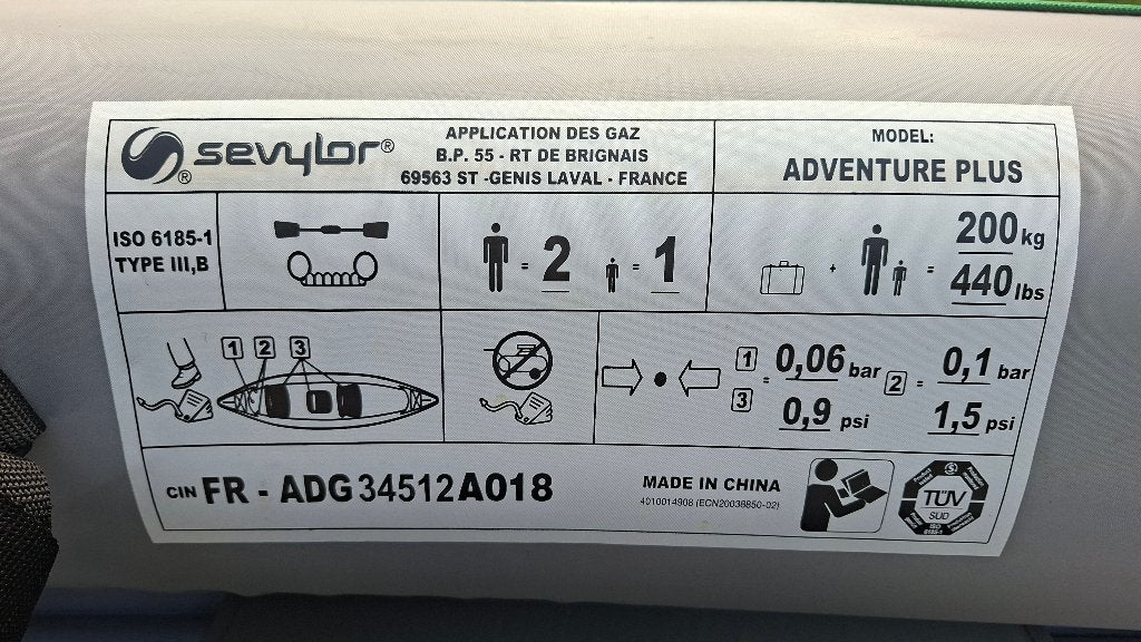 Kajak Sevylor Adventure Plus, Watersport en Boten, Ophalen, Opblaasbaar, Zo goed als nieuw, 2-persoons