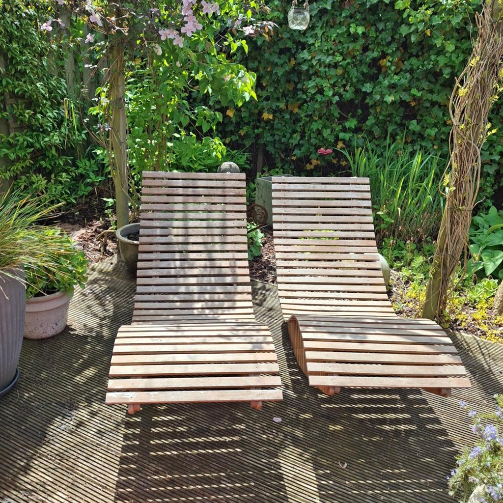 Acacia houten lig/ schommel stoelen, Tuin en Terras, Ligbedden, Ophalen of Verzenden, Hout