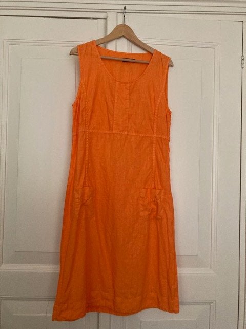 Oranje linnen jurk, mouwloos, Maat 38/40 (M), Le phare de la baleine, Oranje, Ophalen of Verzenden