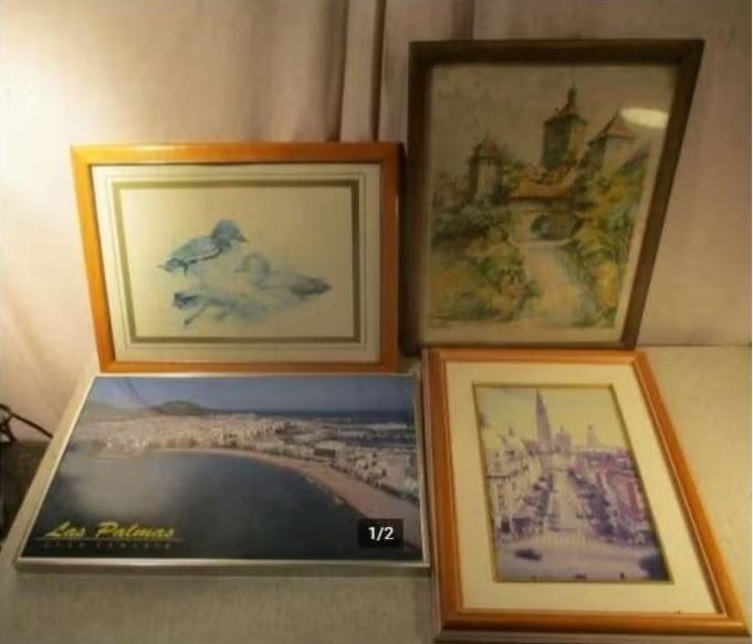 4 Mooie retro Fotolijsten - 42x32, Audio, Tv en Foto, Fotografie | Fotolijsten, Ophalen of Verzenden, Zo goed als nieuw, Met glas