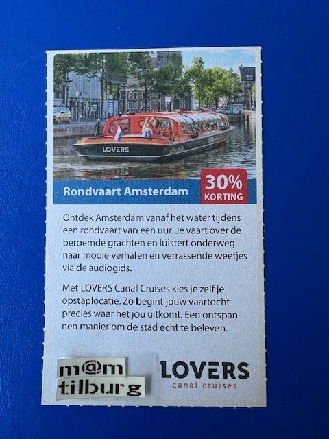 Rondvaart Amsterdam 30% korting tot 1-7-2027, Tickets en Kaartjes, Kortingen en Cadeaubonnen, Drie personen of meer, Kortingsbon