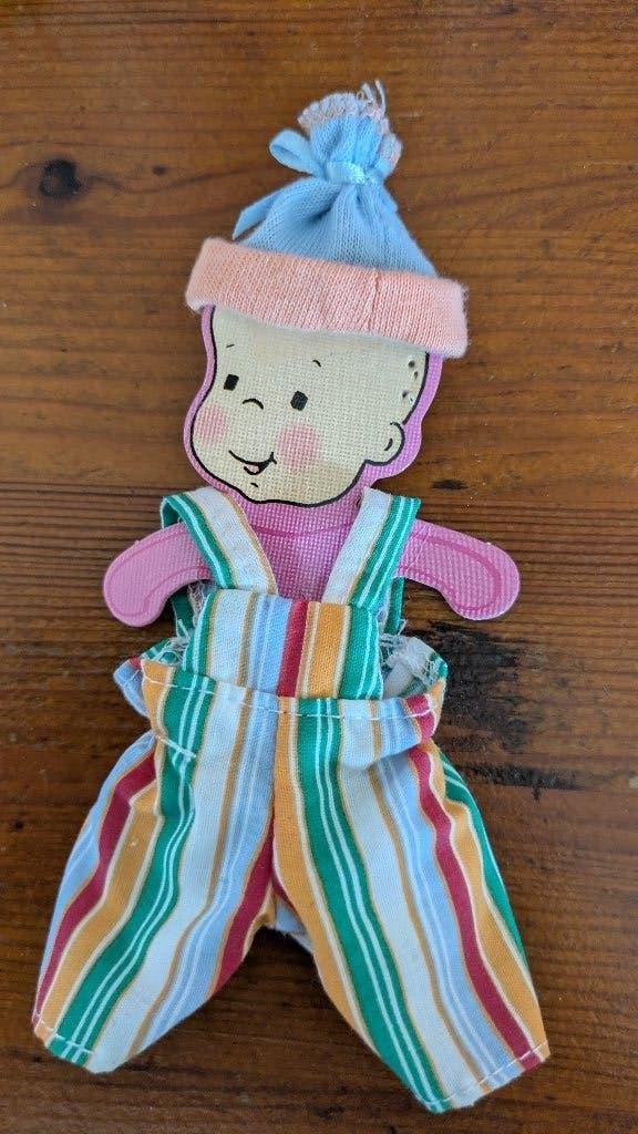 Mini Baby Born kledingset -  Gestreepte tuinbroek, Ophalen of Verzenden, Zo goed als nieuw, Babypop