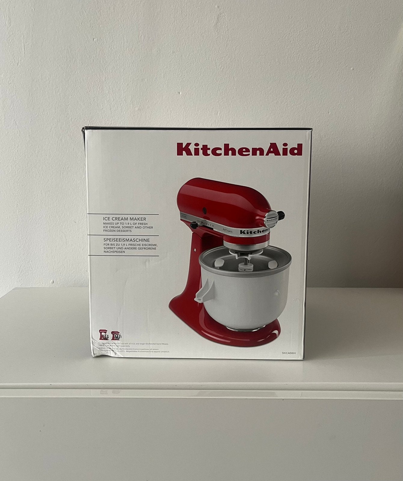 KitchenAid IJsmaker 5KICA0WH - Nieuw in doos, 1 tot 2 liter, Ophalen of Verzenden, Nieuw