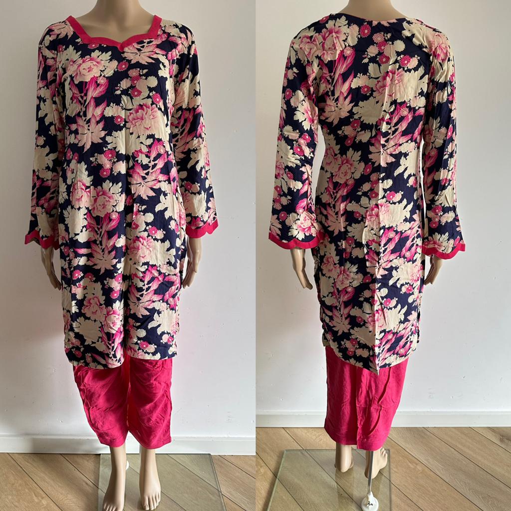 Salwar kameez anarkali churidar saree lengha jurk roze S, Ophalen of Verzenden, Zo goed als nieuw, Roze, Maat 36 (S)