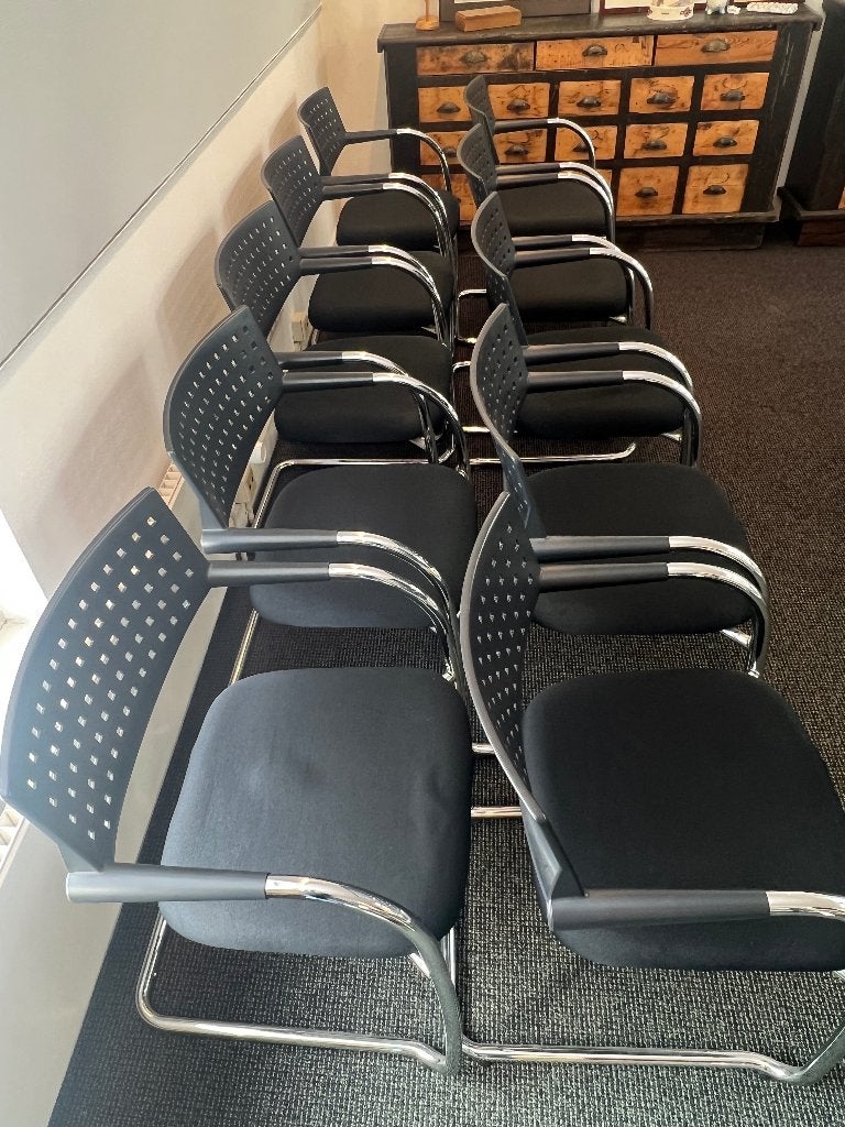 Vitra  VisaVi vergader  of eetkamerstoelen, Huis en Inrichting, Ophalen, Zwart, Vijf, Zes of meer stoelen