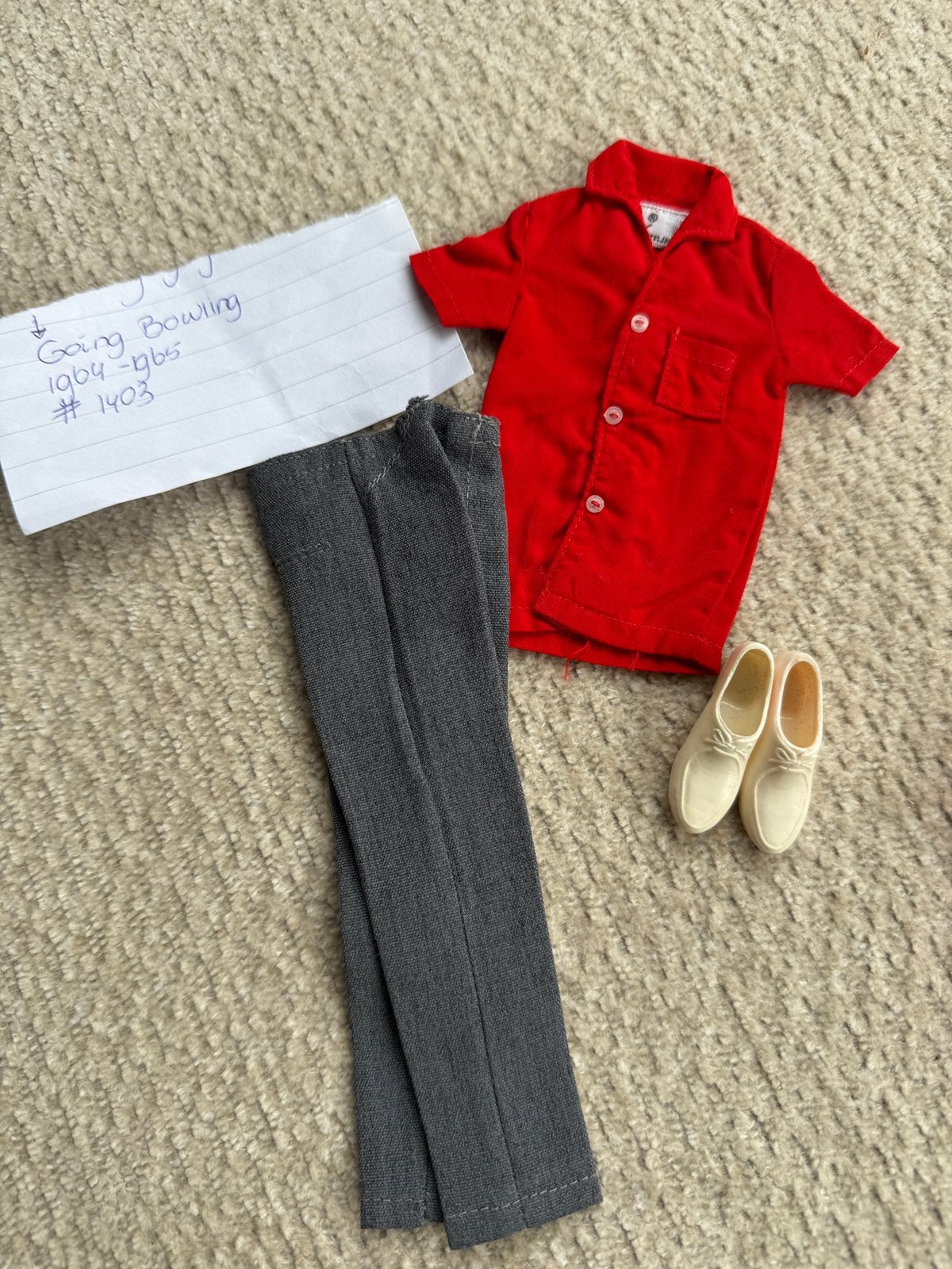 Vintage Ken kleding Going Bowling #1403, Ophalen of Verzenden, Gebruikt, Kleertjes